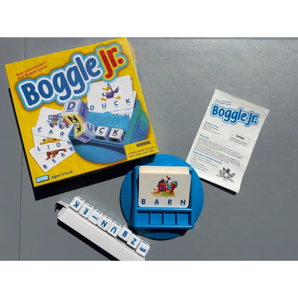 Parker Brothers Boggle Jr Preschool Word‎ Game Ages 3-6 Educational Spelling Toy